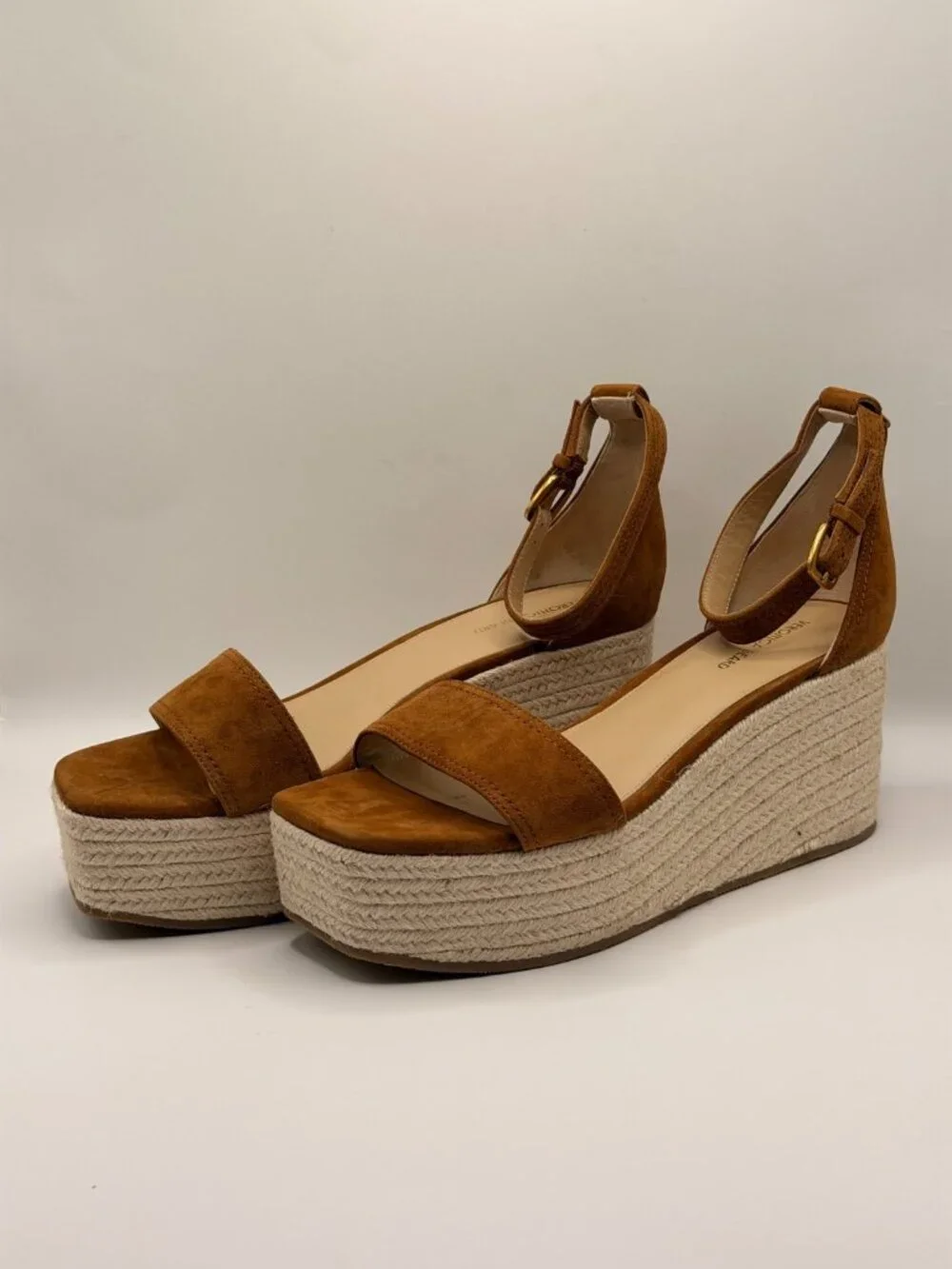 Veronica Beard Womens Gianna Suede Platform Wedge Espadrilles Sz 10.5 M
